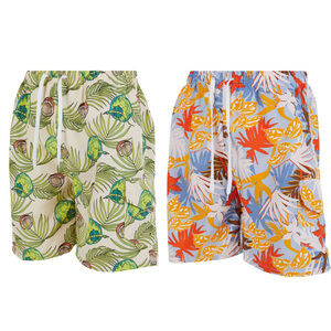 iBerryNY Men Swimming Trunks, Cargo Board Shorts Swim Suit Lining, 2-Pairs
